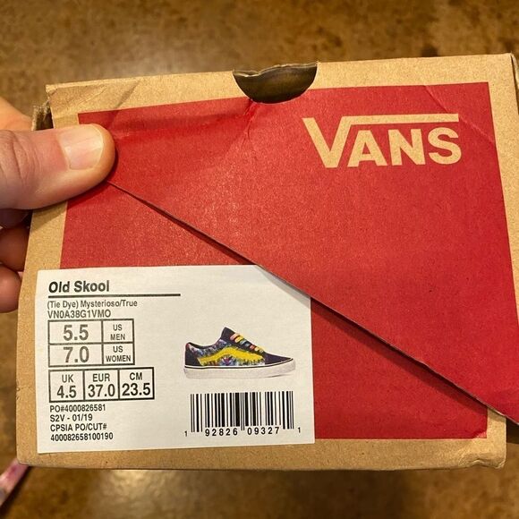 VANS old Skool mysterioso purple and yellow‎ tie dye suede leather sneakers - Picture 4 of 9